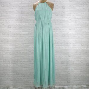 Dress Maxi Formal Sleeveless Halter Homecoming Prom Bridemaid Pastel Green L